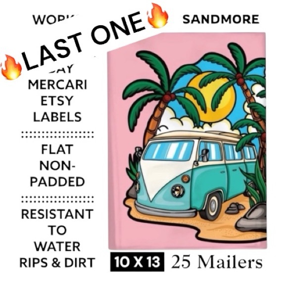 LAST ONE ☝🏻 25 10X13 Poly Mailers Summer Days, Shipping Envelopes PRICE IS FIRM - Picture 1 of 12